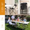 imageVINGLI 5 Pack White Plastic Folding Chair Indoor Outdoor Portable Stackable Commercial Seat with Steel Frame 350lb Capacity for Events Office Wedding Party Picnic Kitchen DiningBlack