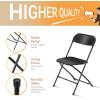 imageVINGLI 5 Pack White Plastic Folding Chair Indoor Outdoor Portable Stackable Commercial Seat with Steel Frame 350lb Capacity for Events Office Wedding Party Picnic Kitchen DiningBlack