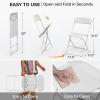 imageVINGLI 5 Pack White Plastic Folding Chair Indoor Outdoor Portable Stackable Commercial Seat with Steel Frame 350lb Capacity for Events Office Wedding Party Picnic Kitchen DiningWhite