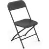 imageVINGLI 5 Pack White Plastic Folding Chair Indoor Outdoor Portable Stackable Commercial Seat with Steel Frame 350lb Capacity for Events Office Wedding Party Picnic Kitchen DiningBlack