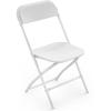 imageVINGLI 5 Pack White Plastic Folding Chair Indoor Outdoor Portable Stackable Commercial Seat with Steel Frame 350lb Capacity for Events Office Wedding Party Picnic Kitchen DiningWhite