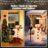 imageVINGLI 5ft Lighted Christmas Snowman Outdoor Decorations with Mesh Cloth and Broom Prelit 200 LED Lights Snowman Christmas Ornament Indoor Home Yard Decor