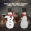 imageVINGLI 5ft Lighted Christmas Snowman Outdoor Decorations with Mesh Cloth and Broom Prelit 200 LED Lights Snowman Christmas Ornament Indoor Home Yard Decor