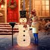 imageVINGLI 5ft Lighted Christmas Snowman Outdoor Decorations with Mesh Cloth and Broom Prelit 200 LED Lights Snowman Christmas Ornament Indoor Home Yard Decor