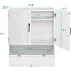 imageVINGLI Bathroom Medicine Cabinet 2 Door Wall Mounted Storage Cabinet Over Toilet Cabinet Bathroom Kitchen Office Floating Storage Collection Orgaznier White