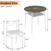 imageVINGLI 3 Piece Round Dining Set295quot Small Dining Table Set for 2Round Kitchen Table with 2 Chairs Set for Small SpaceDining RoomApartmentUpholstered ChairsMetal FrameStorage Shelf White