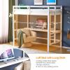 imageVINGLI Full Loft Bed with USB Charging StationLED Solid Wood Double Loft Bunk Bed with Flat Rungs for KidsTeensAdults 15 inches High GuardrailWood Slat Support No Box Spring Needed WhiteLed White