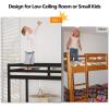 imageVINGLI Full Loft Bed with USB Charging StationLED Solid Wood Double Loft Bunk Bed with Flat Rungs for KidsTeensAdults 15 inches High GuardrailWood Slat Support No Box Spring Needed WhiteBlack
