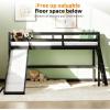 imageVINGLI Full Loft Bed with USB Charging StationLED Solid Wood Double Loft Bunk Bed with Flat Rungs for KidsTeensAdults 15 inches High GuardrailWood Slat Support No Box Spring Needed WhiteBlack