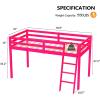 imageVINGLI Full Loft Bed with USB Charging StationLED Solid Wood Double Loft Bunk Bed with Flat Rungs for KidsTeensAdults 15 inches High GuardrailWood Slat Support No Box Spring Needed WhitePink