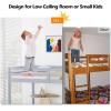 imageVINGLI Full Loft Bed with USB Charging StationLED Solid Wood Double Loft Bunk Bed with Flat Rungs for KidsTeensAdults 15 inches High GuardrailWood Slat Support No Box Spring Needed WhiteGrey