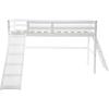 imageVINGLI Full Loft Bed with USB Charging StationLED Solid Wood Double Loft Bunk Bed with Flat Rungs for KidsTeensAdults 15 inches High GuardrailWood Slat Support No Box Spring Needed WhiteWhite