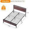 imageVINGLI Queen Platform Bed Frame with 12Inch UnderBed Storage Space RGB LED Headboard ampamp Footboard 2 AC 2 USB 1 TypeC Charging Ports Sturdy Metal NoiseFree Design Modern Apartment BedroomBlackMahogany Brown