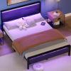 imageVINGLI Queen Platform Bed Frame with 12Inch UnderBed Storage Space RGB LED Headboard ampamp Footboard 2 AC 2 USB 1 TypeC Charging Ports Sturdy Metal NoiseFree Design Modern Apartment BedroomBlackBlack