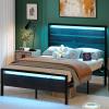 imageVINGLI Queen Platform Bed Frame with 12Inch UnderBed Storage Space RGB LED Headboard ampamp Footboard 2 AC 2 USB 1 TypeC Charging Ports Sturdy Metal NoiseFree Design Modern Apartment BedroomBlackBlack