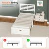 imageVINGLI Set of 2 Twin Bed Frames for KidsBoucle Upholstered Platform Bed with Adjustable HeadboardSturdy Wood Slats SupportCloud Single Bed with Cream DesignNoise Free Easy Assembly BeigeLed Wood White