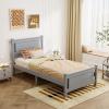 imageVINGLI Set of 2 Twin Bed Frames for KidsBoucle Upholstered Platform Bed with Adjustable HeadboardSturdy Wood Slats SupportCloud Single Bed with Cream DesignNoise Free Easy Assembly BeigeWood Gray