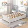 imageVINGLI Set of 2 Twin Bed Frames for KidsBoucle Upholstered Platform Bed with Adjustable HeadboardSturdy Wood Slats SupportCloud Single Bed with Cream DesignNoise Free Easy Assembly BeigeWood White