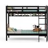 imageVINGLI Solid Wood Bunk Bed Twin Over Twin with LED LightsUSB Port Charge StationScoring Rungs Convertible Bunk Beds with Extra 15 inches Tall Guardrial and Ladder for Kids BlackBlack  Brown