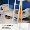 imageVINGLI Solid Wood Bunk Bed Twin Over Twin with LED LightsUSB Port Charge StationScoring Rungs Convertible Bunk Beds with Extra 15 inches Tall Guardrial and Ladder for Kids BlackWhite