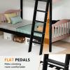 imageVINGLI Solid Wood Bunk Bed Twin Over Twin with LED LightsUSB Port Charge StationScoring Rungs Convertible Bunk Beds with Extra 15 inches Tall Guardrial and Ladder for Kids BlackBlack  Brown