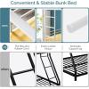 imageVINGLI Twin Bunk Beds for Kids Adults Bunk Bed with Flat Rungs Metal Bunk Beds Twin Over Twin White