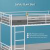 imageVINGLI Twin Bunk Beds for Kids Adults Bunk Bed with Flat Rungs Metal Bunk Beds Twin Over Twin White