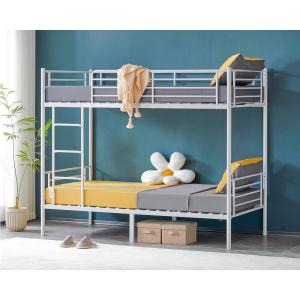 imageVINGLI Twin Bunk Beds for Kids Adults Bunk Bed with Flat Rungs Metal Bunk Beds Twin Over Twin White