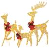 imageVINGLI Upgraded Large Lighted Deer Family Set Outdoor Christmas Decorations with 270 LED Lights Gold Twinkling Holiday Ornaments Yard Decor for Home Lawn and Front Yard