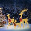 imageVINGLI Upgraded Large Lighted Deer Family Set Outdoor Christmas Decorations with 270 LED Lights Gold Twinkling Holiday Ornaments Yard Decor for Home Lawn and Front Yard