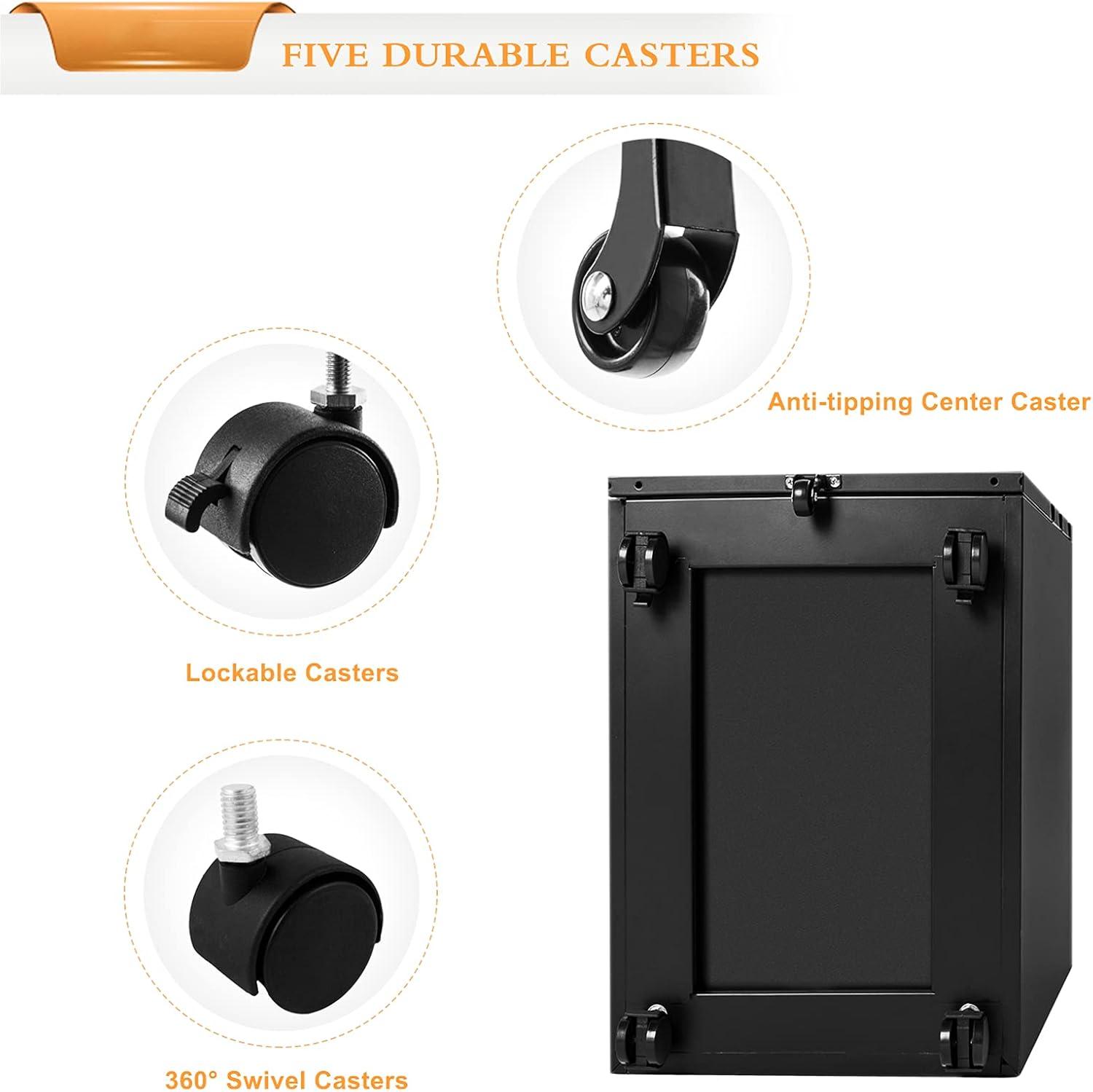 imageVINGLI 3Drawer Rolling File Cabinet with Lock Under Desk File Cabinet for HomeampampOffice Metal Office Drawers with Lock Fully Assembled BlackBlack