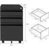 imageVINGLI 3Drawer Rolling File Cabinet with Lock Under Desk File Cabinet for HomeampampOffice Metal Office Drawers with Lock Fully Assembled BlackBlack
