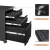 imageVINGLI 3Drawer Rolling File Cabinet with Lock Under Desk File Cabinet for HomeampampOffice Metal Office Drawers with Lock Fully Assembled BlackBlack