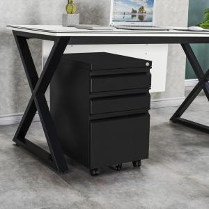 imageVINGLI 3Drawer Rolling File Cabinet with Lock Under Desk File Cabinet for HomeampampOffice Metal Office Drawers with Lock Fully Assembled BlackBlack