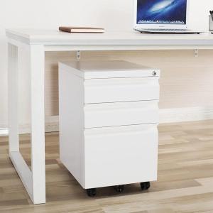 imageVINGLI 3Drawer Rolling File Cabinet with Lock Under Desk File Cabinet for HomeampampOffice Metal Office Drawers with Lock Fully Assembled BlackWhite