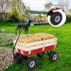 imageVINGLI Cargo Wagon Cart for Kids All Terrain Wagon with Wood Railing 10inch Pneumatic Turf Tires Children Garden Outdoor RedRed
