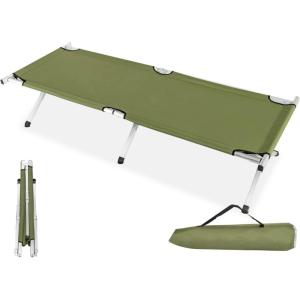 image:imageVINGLI Folding Camping CotOutdoor Portable Camp Bed Sleeping Cots with Carry Bag Green74x25 inch
