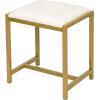 image:imageVINGLI Large Vanity Set with Lighted MirrorModern Makeup Vanity Table Set with LED Lights in 3 ColorsBedroom Dressing Table with 2 Large Drawers and Storage Shelves for WomenWhiteampGold