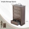 image:imageVINGLI VNGLI Mirrored Dresser 5 Drawers Modern Chest Mirrored Chest of Drawers Glass Dresser for Bedroom Dressing Room Living Room SilverRetro Brown