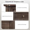 image:imageVINGLI VNGLI Mirrored Dresser 5 Drawers Modern Chest Mirrored Chest of Drawers Glass Dresser for Bedroom Dressing Room Living Room SilverRetro Brown