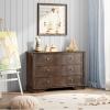 image:imageVINGLI VNGLI Mirrored Dresser 5 Drawers Modern Chest Mirrored Chest of Drawers Glass Dresser for Bedroom Dressing Room Living Room SilverRetro Brown