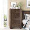 image:imageVINGLI VNGLI Mirrored Dresser 5 Drawers Modern Chest Mirrored Chest of Drawers Glass Dresser for Bedroom Dressing Room Living Room SilverRetro Brown