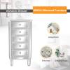 image:imageVINGLI VNGLI Mirrored Dresser 5 Drawers Modern Chest Mirrored Chest of Drawers Glass Dresser for Bedroom Dressing Room Living Room SilverSilver