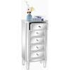 image:imageVINGLI VNGLI Mirrored Dresser 5 Drawers Modern Chest Mirrored Chest of Drawers Glass Dresser for Bedroom Dressing Room Living Room SilverSilver