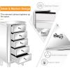 image:imageVINGLI VNGLI Mirrored Dresser 5 Drawers Modern Chest Mirrored Chest of Drawers Glass Dresser for Bedroom Dressing Room Living Room SilverSilver