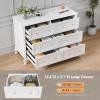 image:imageVINGLI VNGLI Mirrored Dresser 5 Drawers Modern Chest Mirrored Chest of Drawers Glass Dresser for Bedroom Dressing Room Living Room SilverWhite