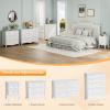 image:imageVINGLI VNGLI Mirrored Dresser 5 Drawers Modern Chest Mirrored Chest of Drawers Glass Dresser for Bedroom Dressing Room Living Room SilverWhite
