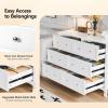 image:imageVINGLI VNGLI Mirrored Dresser 5 Drawers Modern Chest Mirrored Chest of Drawers Glass Dresser for Bedroom Dressing Room Living Room SilverWhite