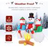 image:imageVINGLI 6FT Inflatable Christmas Decoration Three Snowman Family Inflatable Around Campire Blow up Gaint Frosty Snowman Xsmas Decoration with LED Light for Yard Garden Lawn Winter Holiday