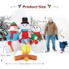 image:imageVINGLI 6FT Inflatable Christmas Decoration Three Snowman Family Inflatable Around Campire Blow up Gaint Frosty Snowman Xsmas Decoration with LED Light for Yard Garden Lawn Winter Holiday